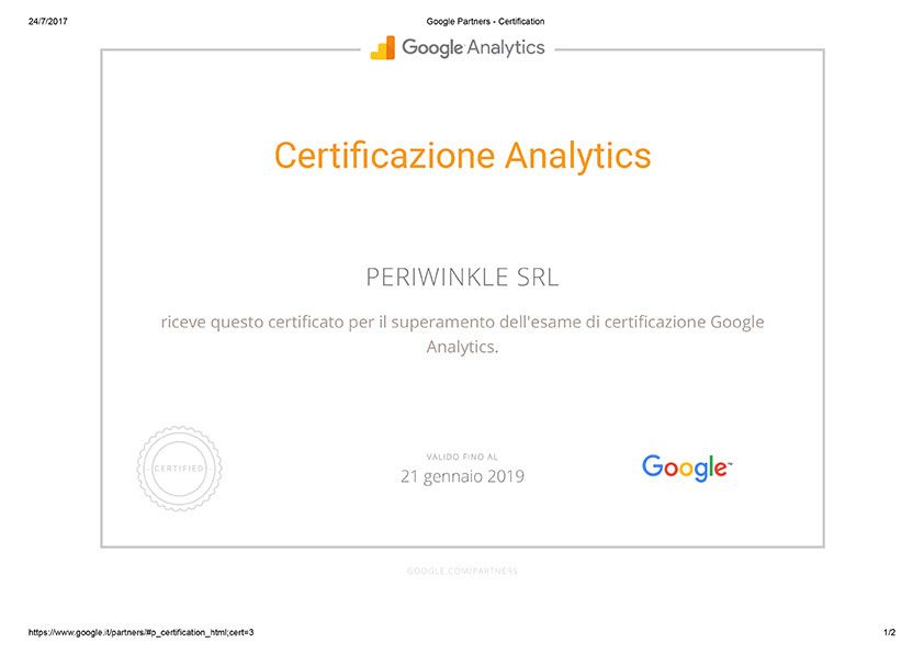 certificato google